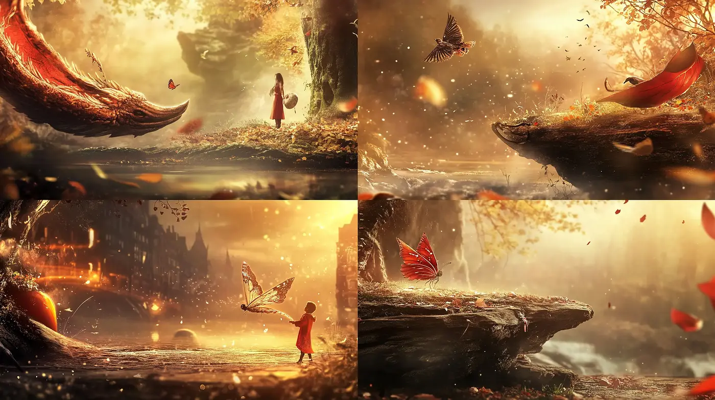 Autumnal Dreamscape: A Fusion of Enchanted Realism and Surreal Glow - Midjourney sref style