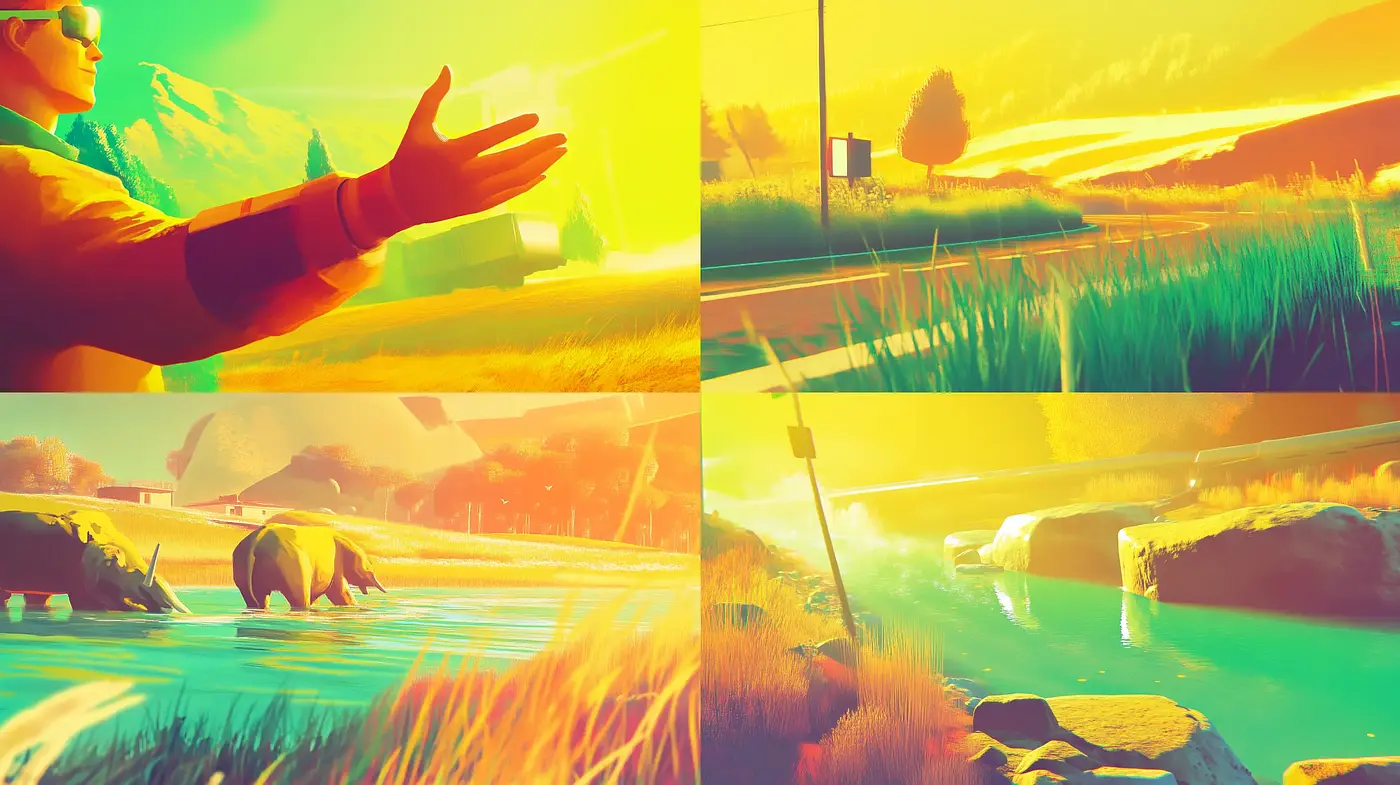 Luminous Dreamscapes: A Harmony of Warm Tones and Surreal Sunlight - Midjourney sref style