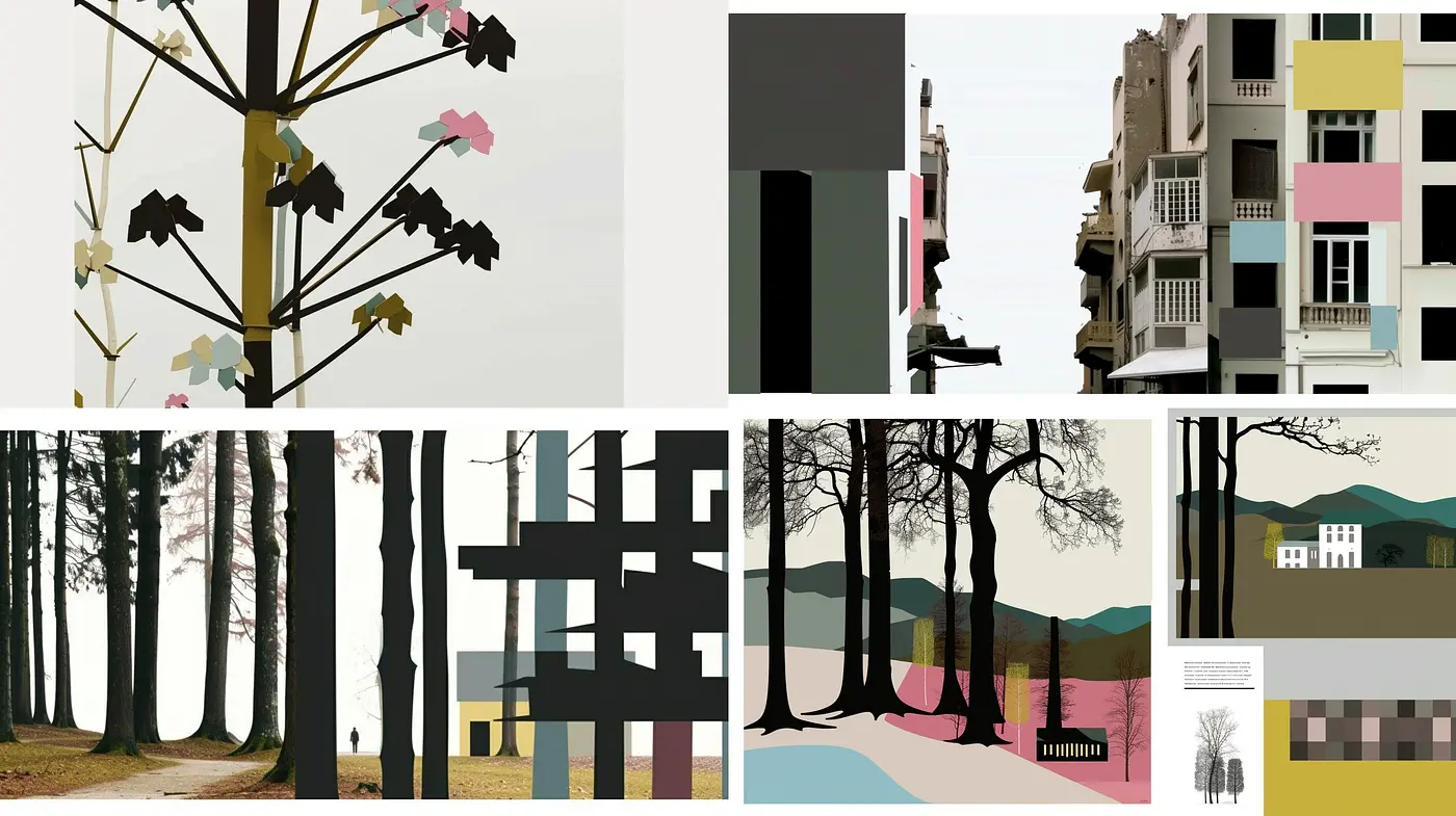 Pastel Serenity and Modern Architectural Fusion - Midjourney sref style