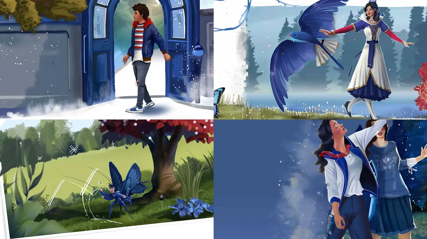 Enchanted Storybook Escapism with Lush Colorful Illustrations - Midjourney sref style