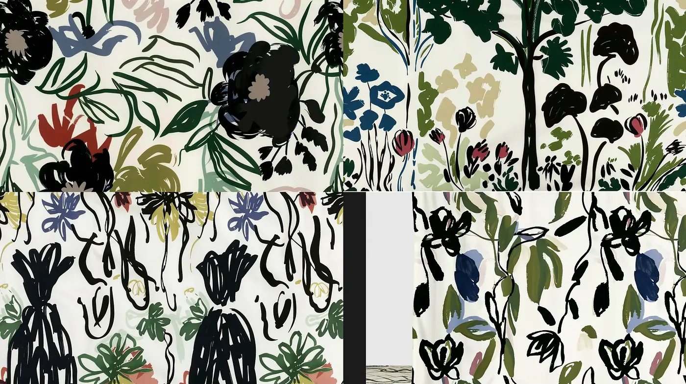 Abstract Botanical Essence with Expressive Brush Strokes - Midjourney sref style