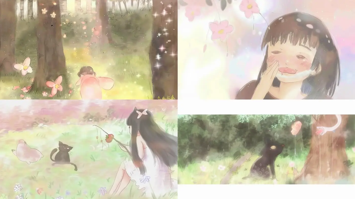 Whimsical Watercolor Garden Dreamscape - Midjourney sref style