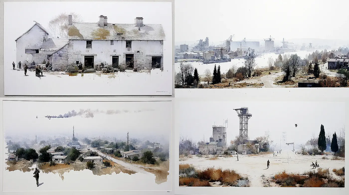 Sombre and Ethereal Landscape Depiction with a Sense of Abandonment - Midjourney sref style