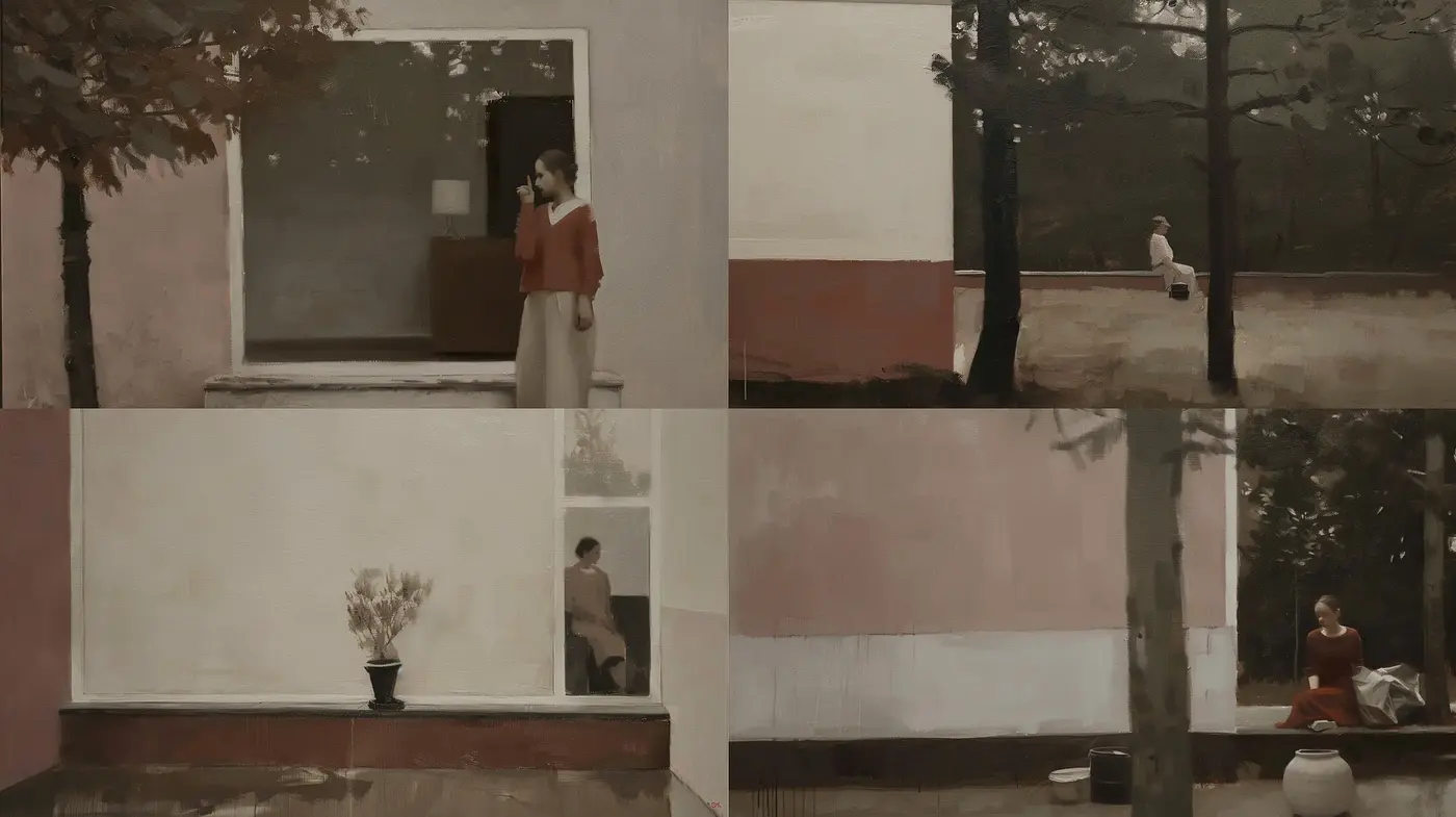 Contemplative Serenity in Sepia Tones: A Homage to Timeless Elegance - Midjourney sref style
