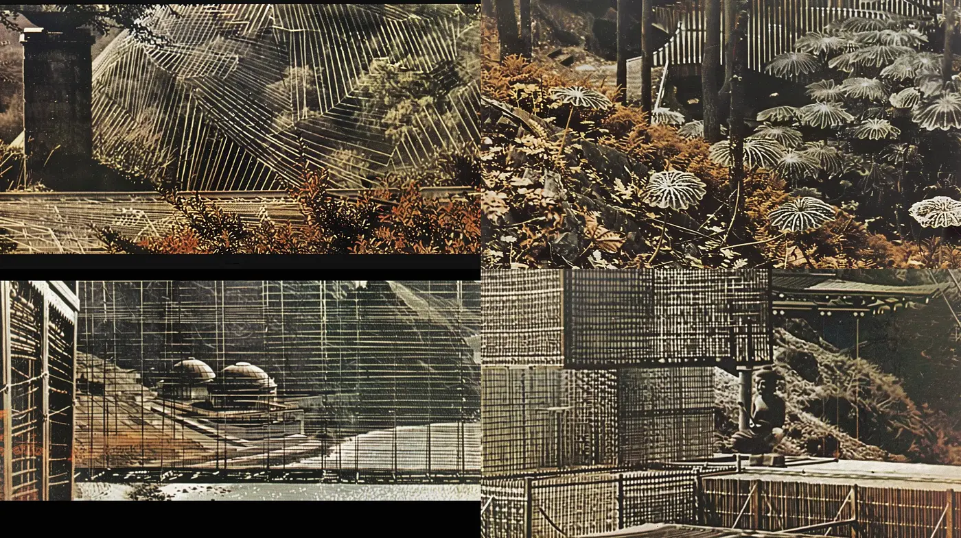 Ethereal Forest Mingle: A Fusion of Natural and Structural Elegance - Midjourney sref style