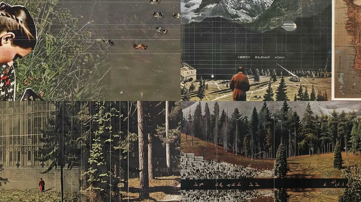 Surrealist Tapestry: A Journey Through Textured Landscapes and Time - Midjourney sref style