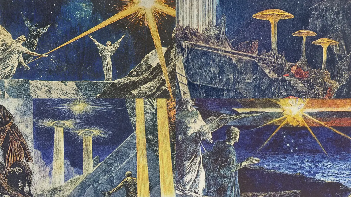 Mystical Celestial Dreamscape: A Homage to Surrealism and Symbolism - Midjourney sref style