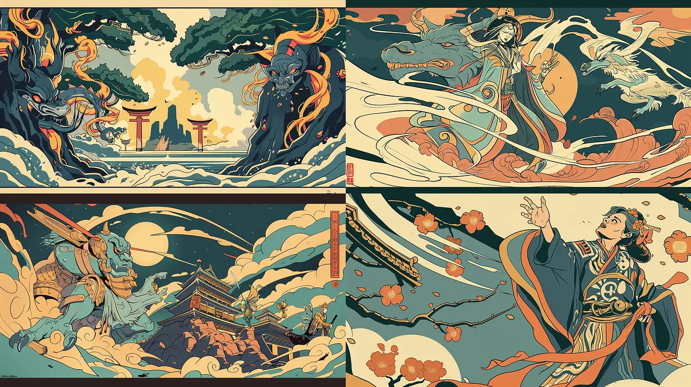 Ethereal Myths and Legends in Stylized Earth Tones - Midjourney sref style