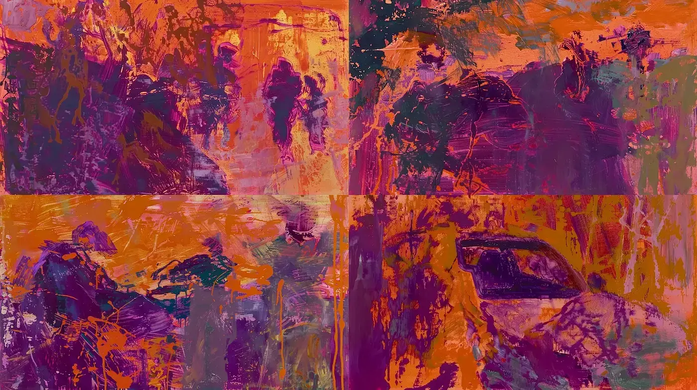 Vibrant Expressionism with a Chaotic Yet Harmonious Palette - Midjourney sref style