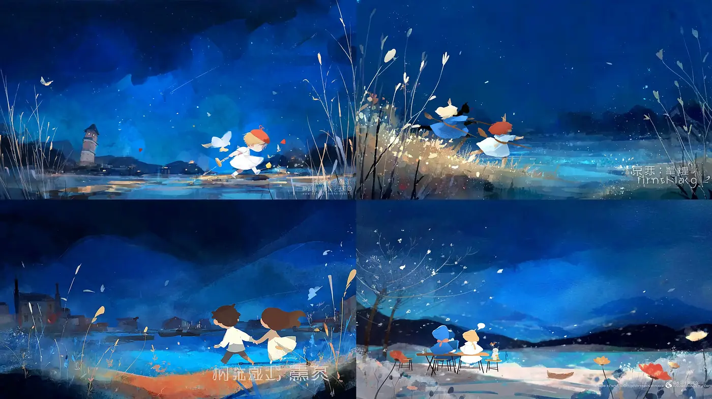 Charming Illustrations with a Serene Atmosphere - Midjourney sref style