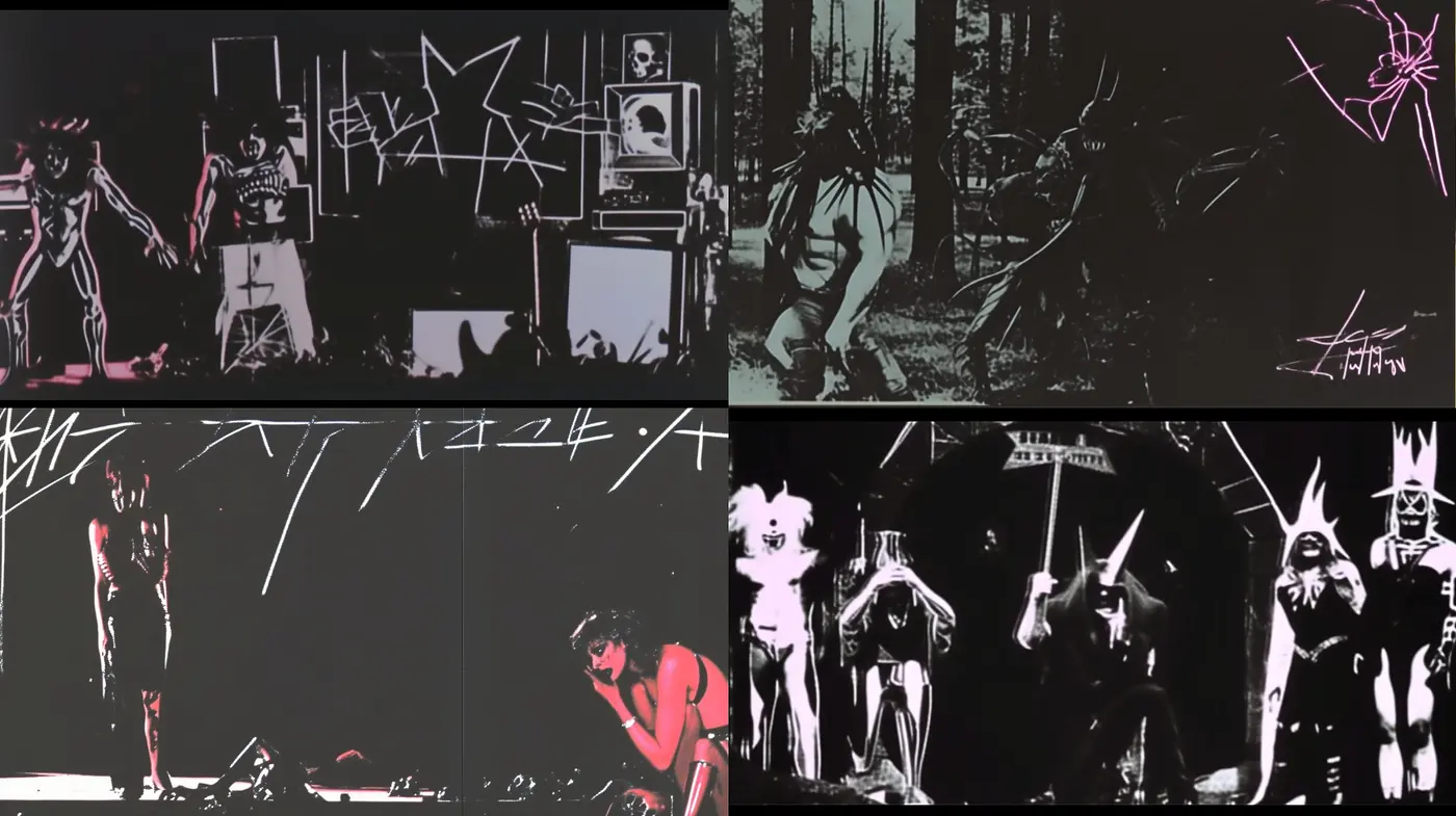 Monochromatic Grunge Fusion with Expressive Strokes and Contrasted Silhouettes - Midjourney sref style