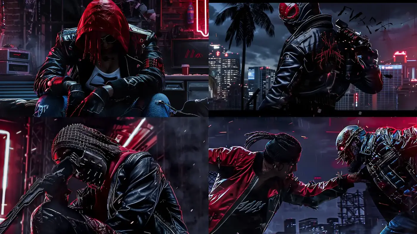 Futuristic Urban Aesthetic with a Dark, Cyberpunk Influence - Midjourney sref style