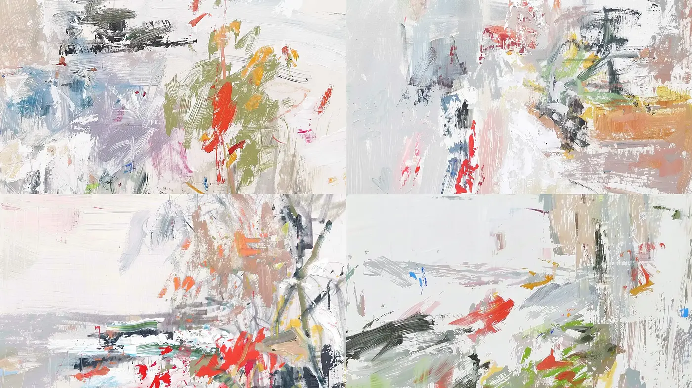 Dynamic Brushwork Abstraction with Contemporary Expressionist Undertones - Midjourney sref style