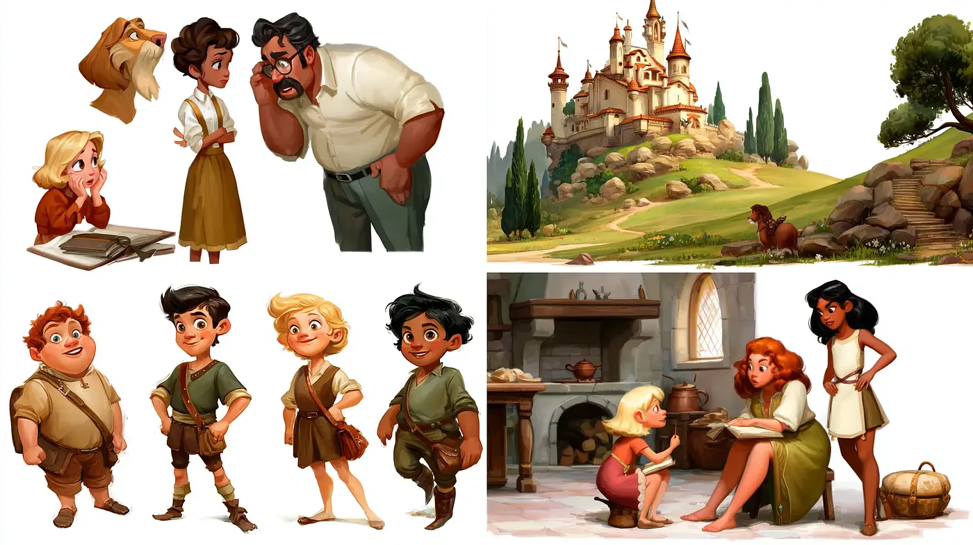Charming and Whimsical Illustrative Style with Nostalgic Undertones - Midjourney sref style