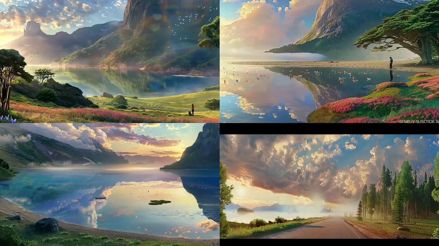Serene Twilight Reverie: A Harmonious Blend of Pastel Landscapes and Ethereal Light - Midjourney sref style