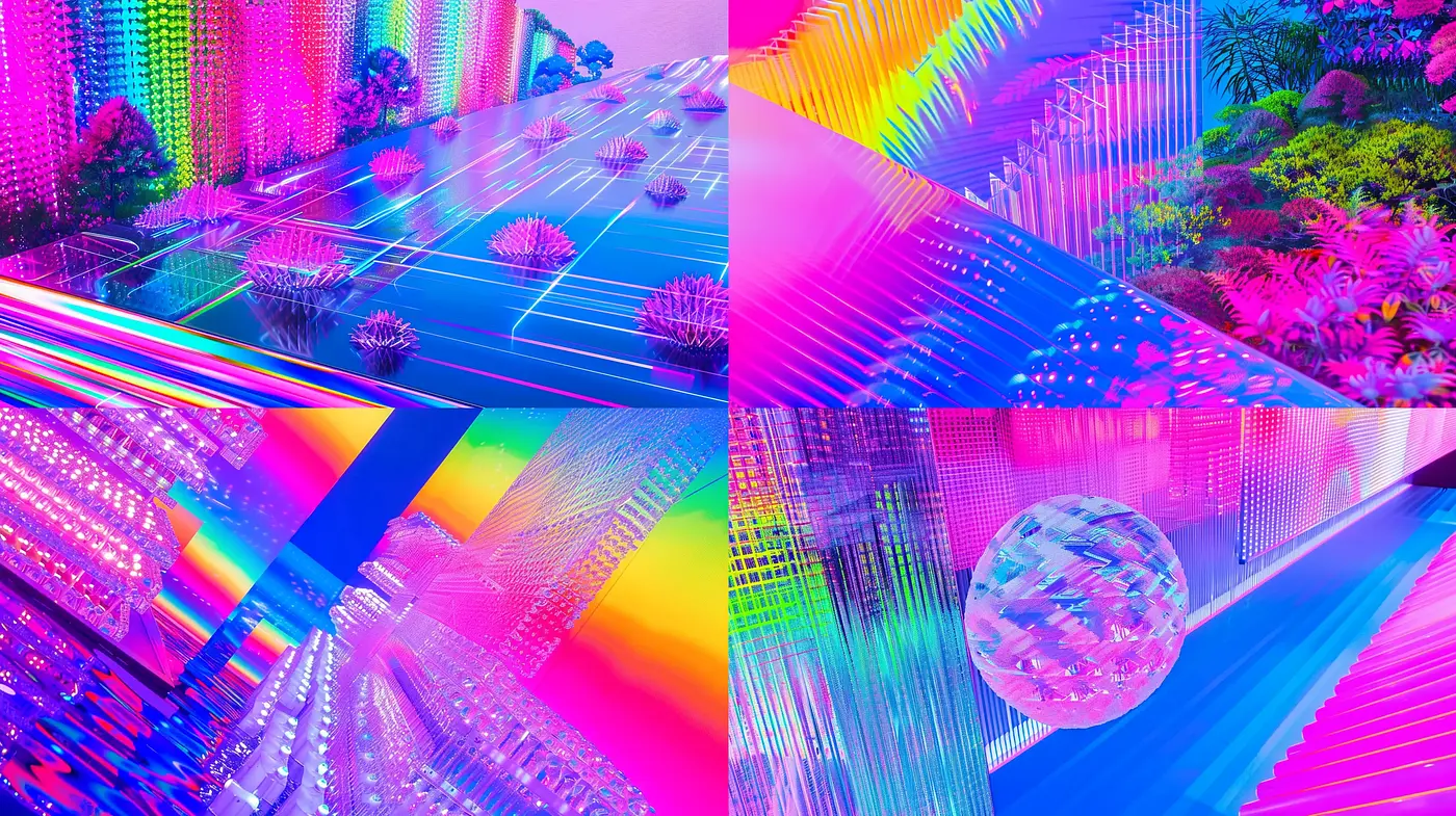 Psychedelic Cyberpunk Dreamscape - Midjourney sref style