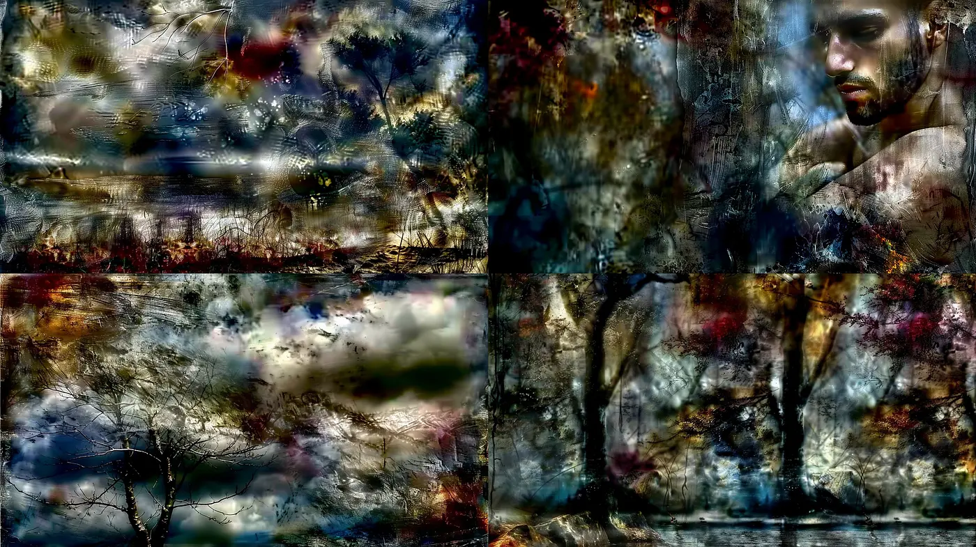 Gossamer Dreamscapes: A Fusion of Abstract Expressionism and Textured Impressionism - Midjourney sref style