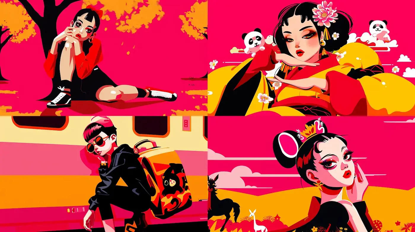 Vibrant Pop Art Aesthetics with a Contemporary Street Style - Midjourney sref style