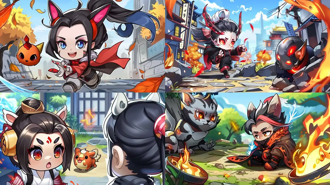 Vibrant Manga-Inspired Digital Art with Dynamic Characters and Energetic Scenes - Midjourney sref style
