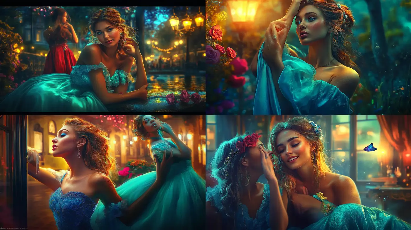 Enchanted Twilight: A Dreamlike Fusion of Vibrant Hues and Ethereal Glow - Midjourney sref style