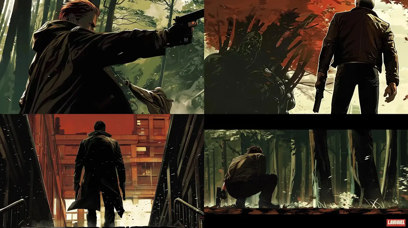 Neo-Noir Cinematic Illustration with Expressive Brushwork - Midjourney sref style