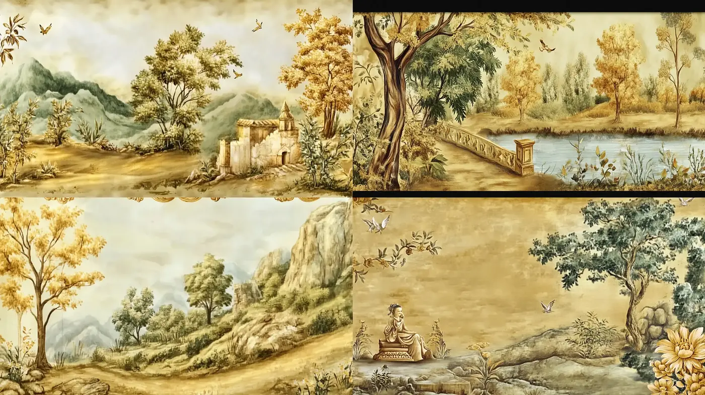 Age of Elegance: Classical Pastoral Scenes in Warm Sepia Tones - Midjourney sref style
