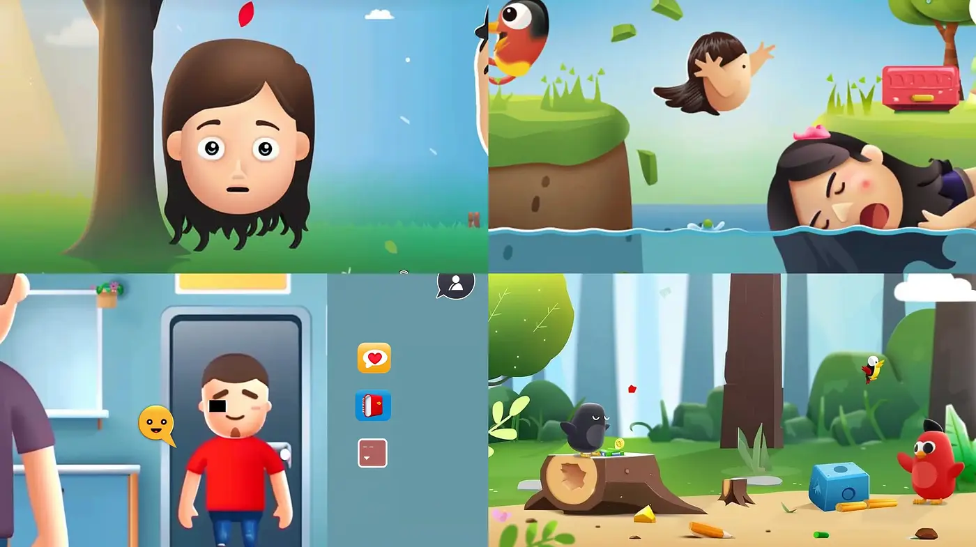 Cheerful Animated Whimsy: A Consistent Cascade of Vibrant and Expressive Cartoon Imagery - Midjourney sref style