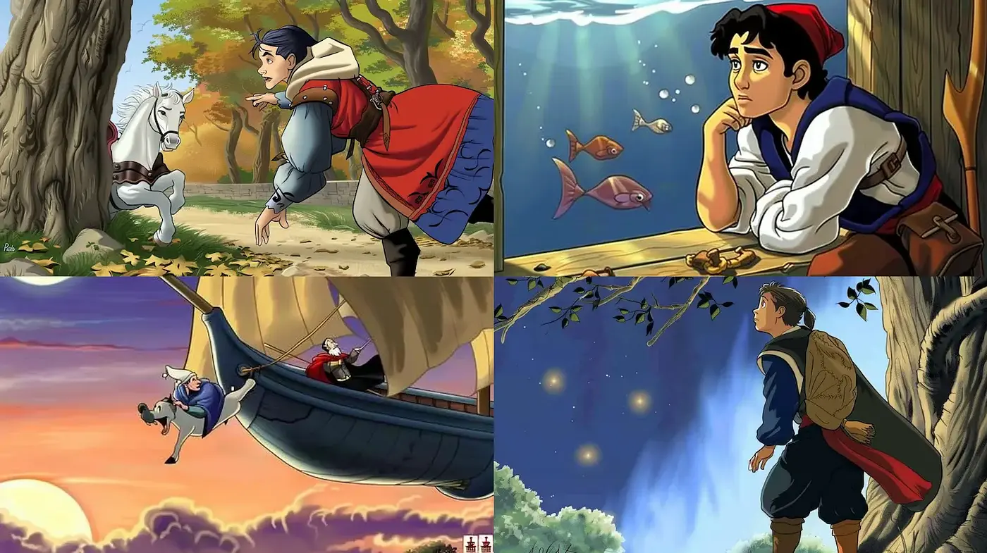 Whimsical and Captivating Animation Style Rooted in Adventure - Midjourney sref style