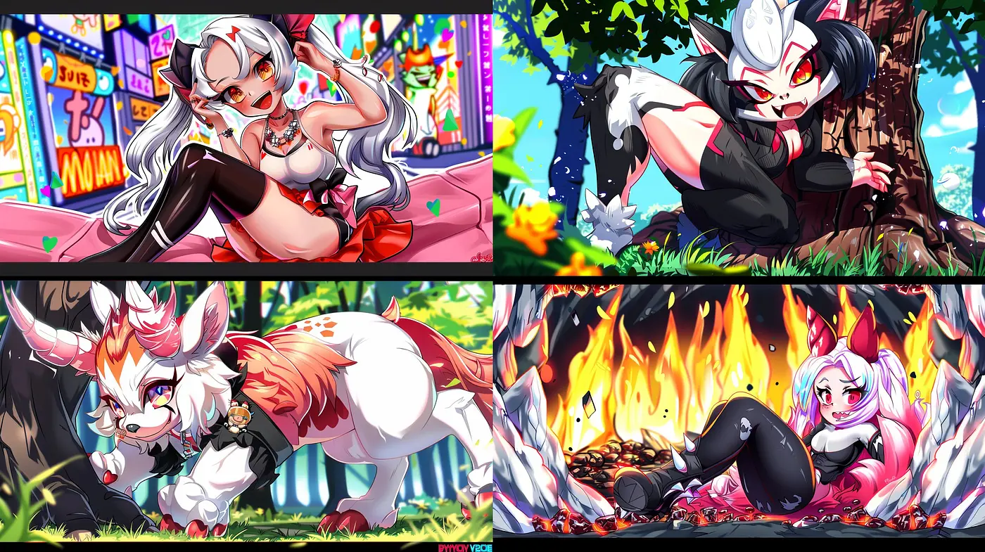 Vivid and Fantastical Anime-Inspired Artistic Fusion - Midjourney sref style