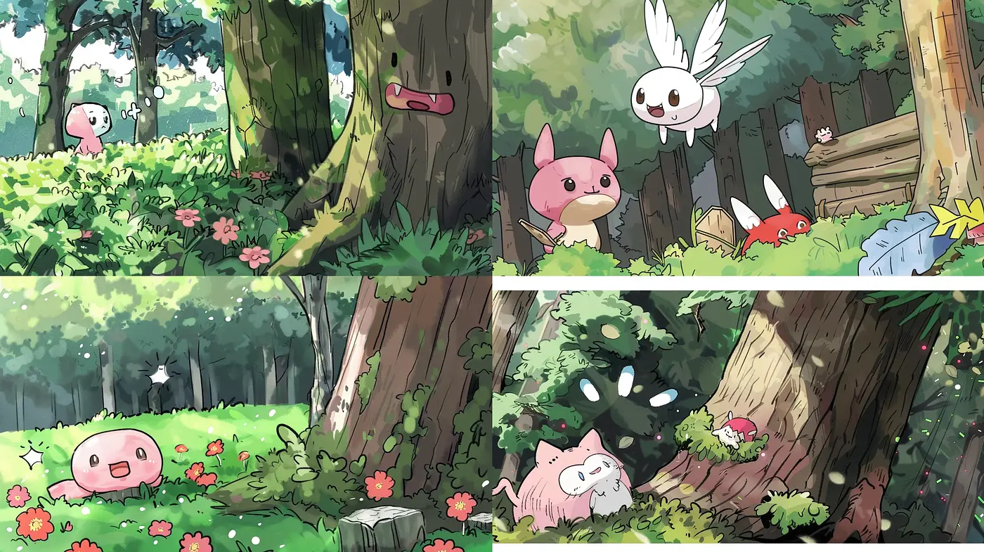 Enchanted Forest Whimsy: A Harmonious Blend of Anime and Ghibli-inspired Aesthetics - Midjourney sref style