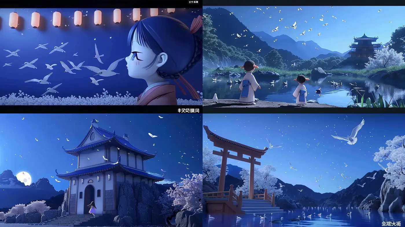 Serene Twilight Hues and Anime-Inspired Tranquil Scenes - Midjourney sref style