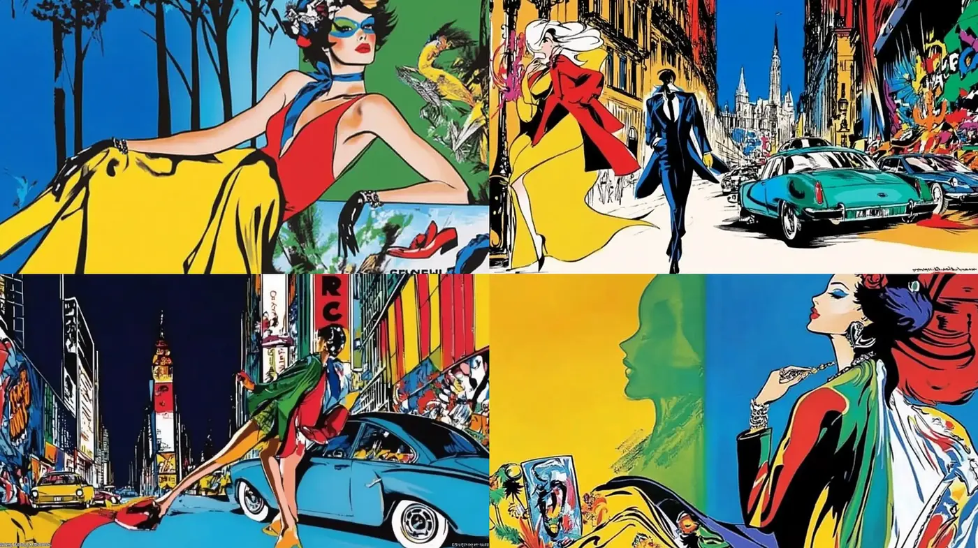 Vibrant Pop Art Panache with a Nostalgic Comic Book Flair - Midjourney sref style