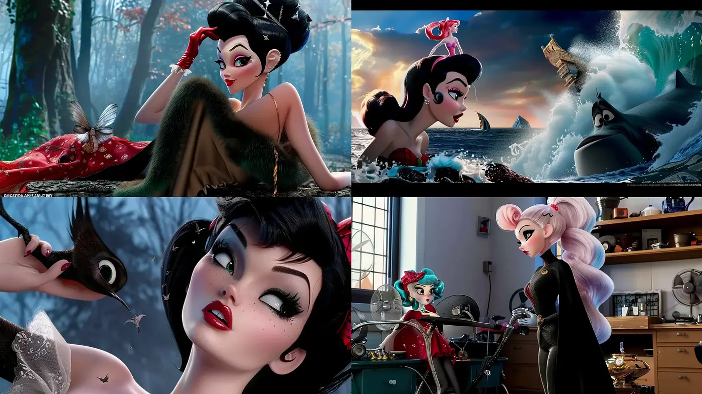 Elegant Cinematic Enchantment with a Modern Animated Flair - Midjourney sref style