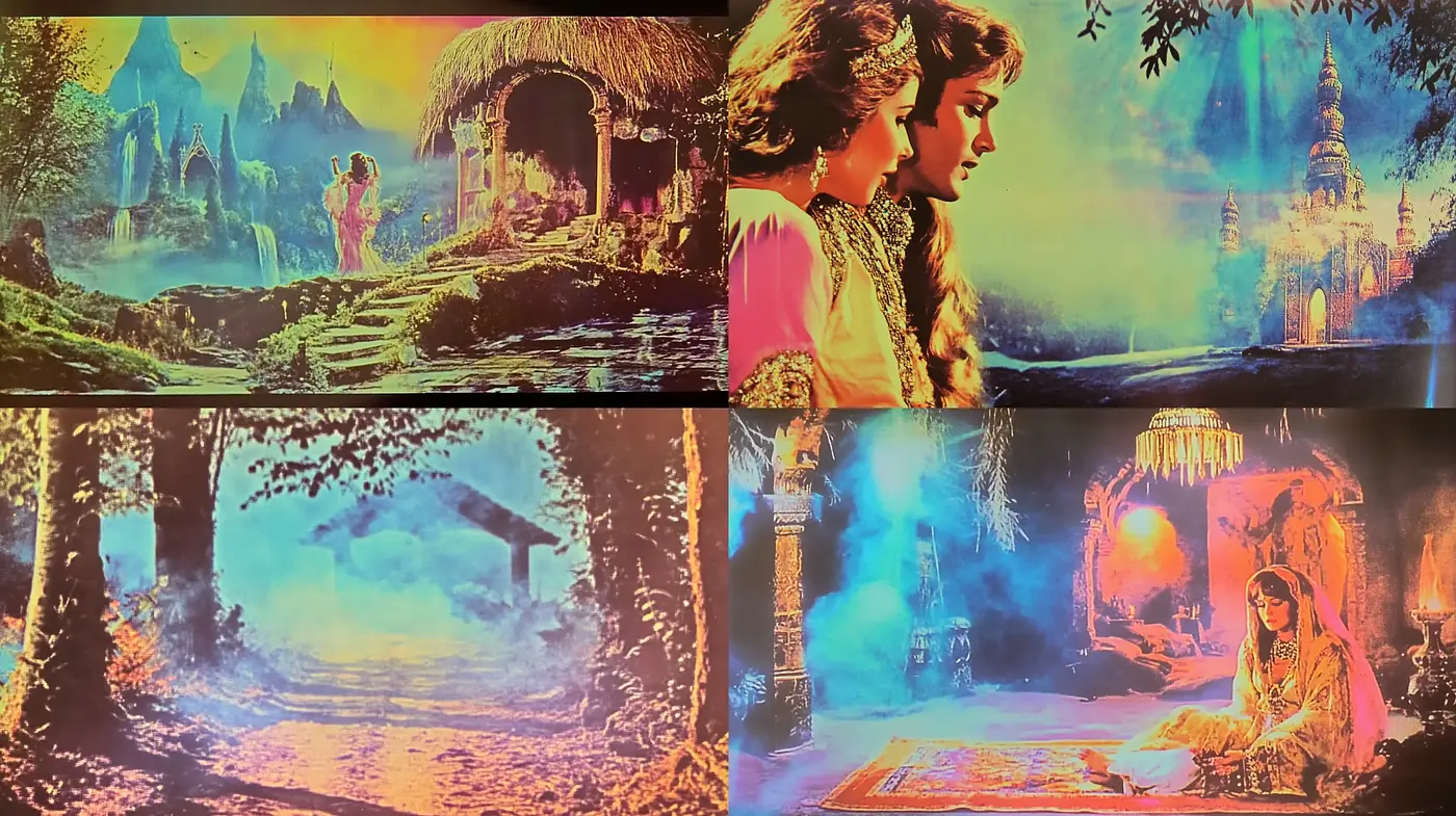 Enchanted Storybook Realms in Twilight Hues - Midjourney sref style