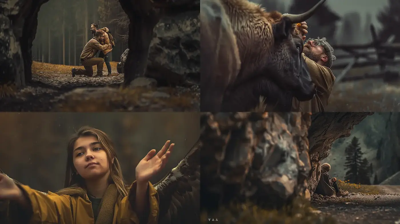 Cinematic and Ethereal Narrative with a Rustic Touch - Midjourney sref style