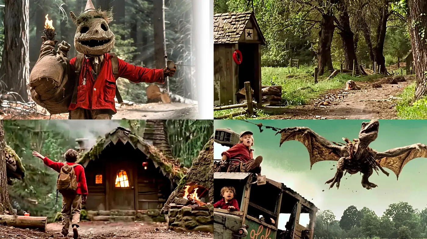 Enigmatic Forest Adventure in Cinematic Realism - Midjourney sref style