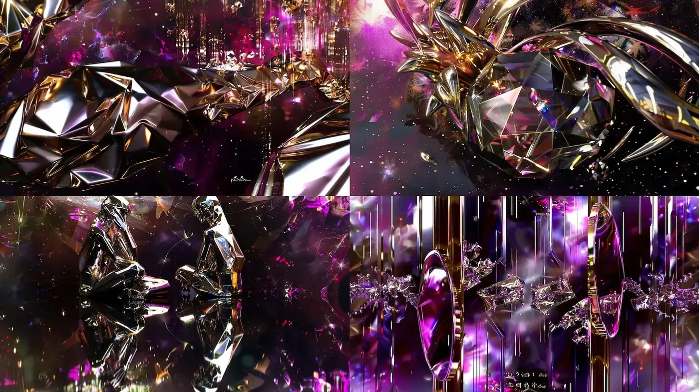 Luminous Abstract Aesthetic with Futuristic Elegance and Opulent Textures - Midjourney sref style