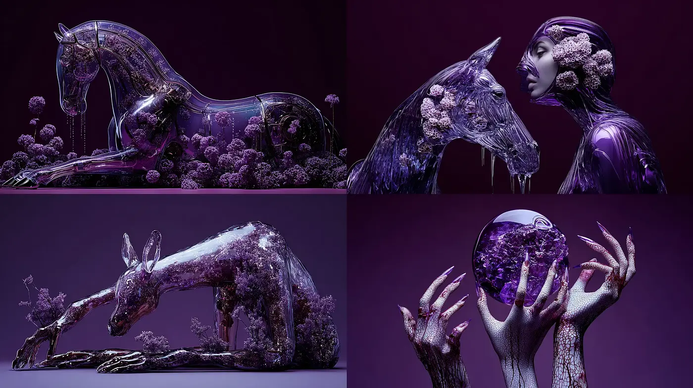 Surrealistic Ethereal Presentation with Nature Elements - Midjourney sref style