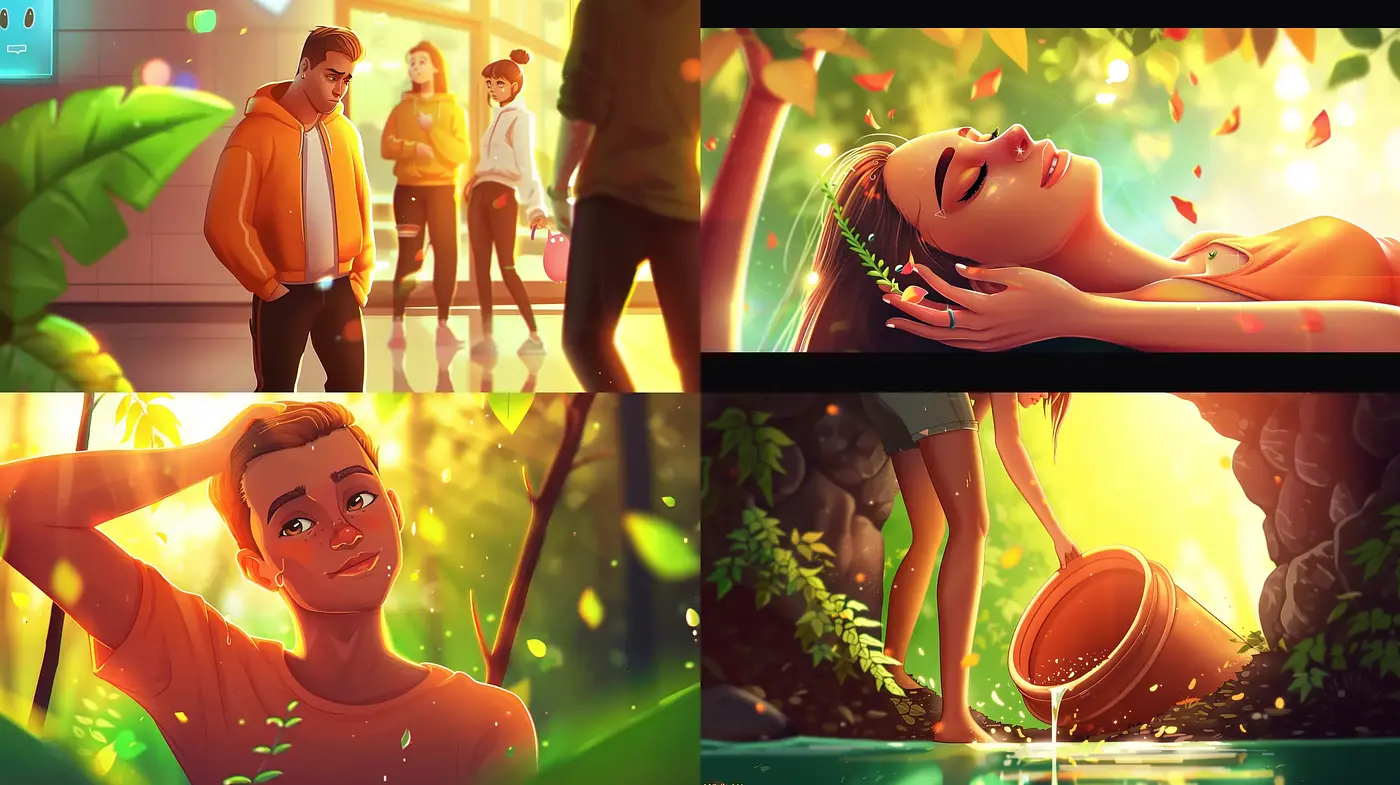 Warm Radiance and Vivid Storybook Illustration Fusion - Midjourney sref style