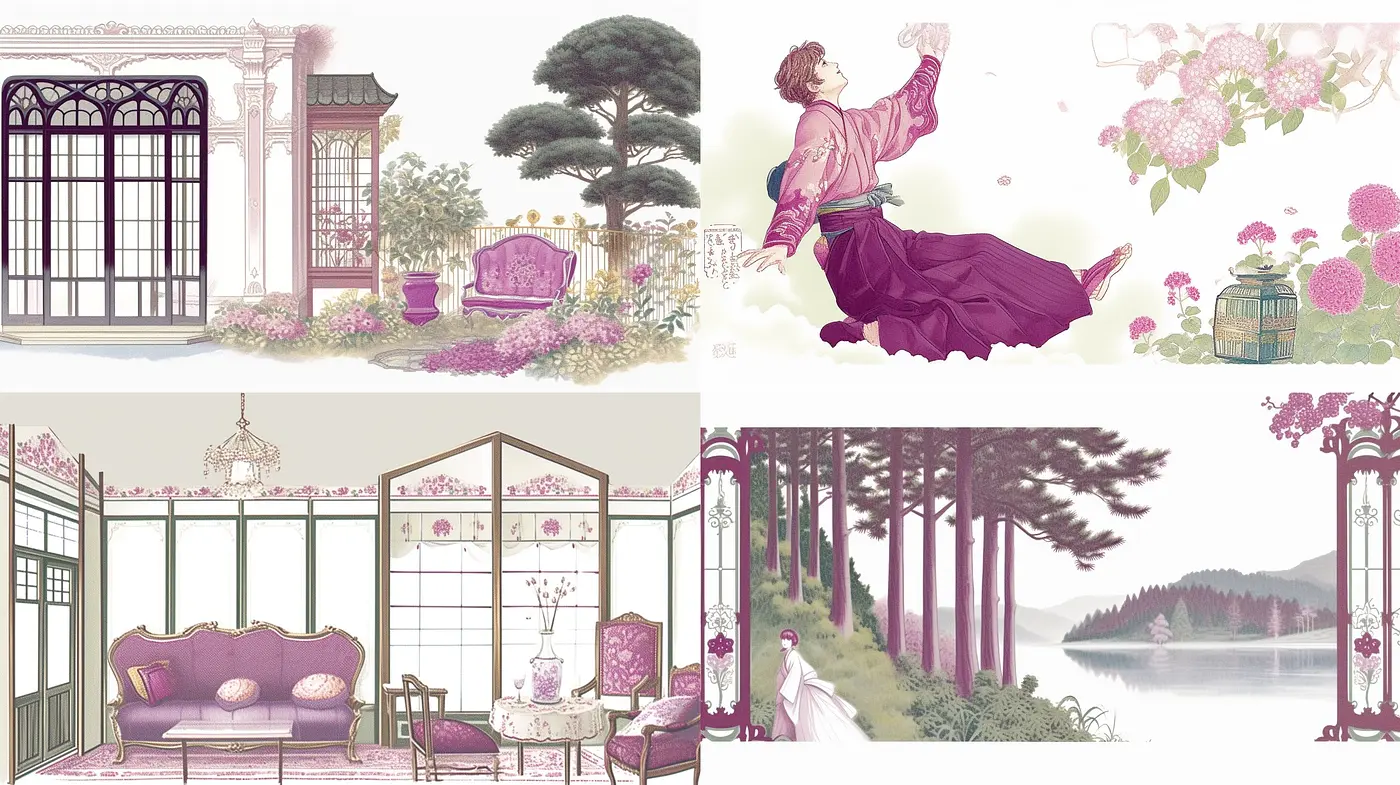 Enchanted Whimsy: A Pastel Dream of Art Nouveau Elegance - Midjourney sref style