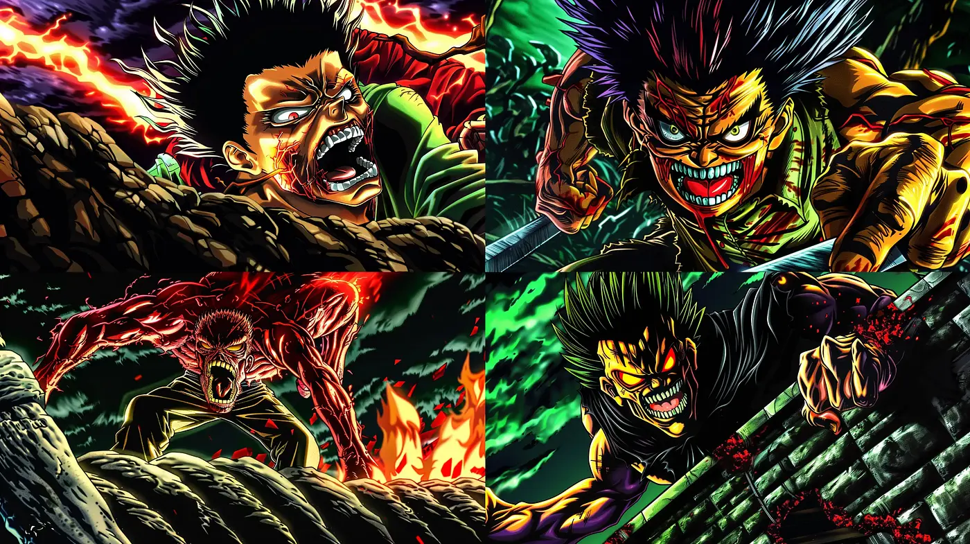 Intense Dynamic Manga-Inspired Artistic Fusion - Midjourney sref style