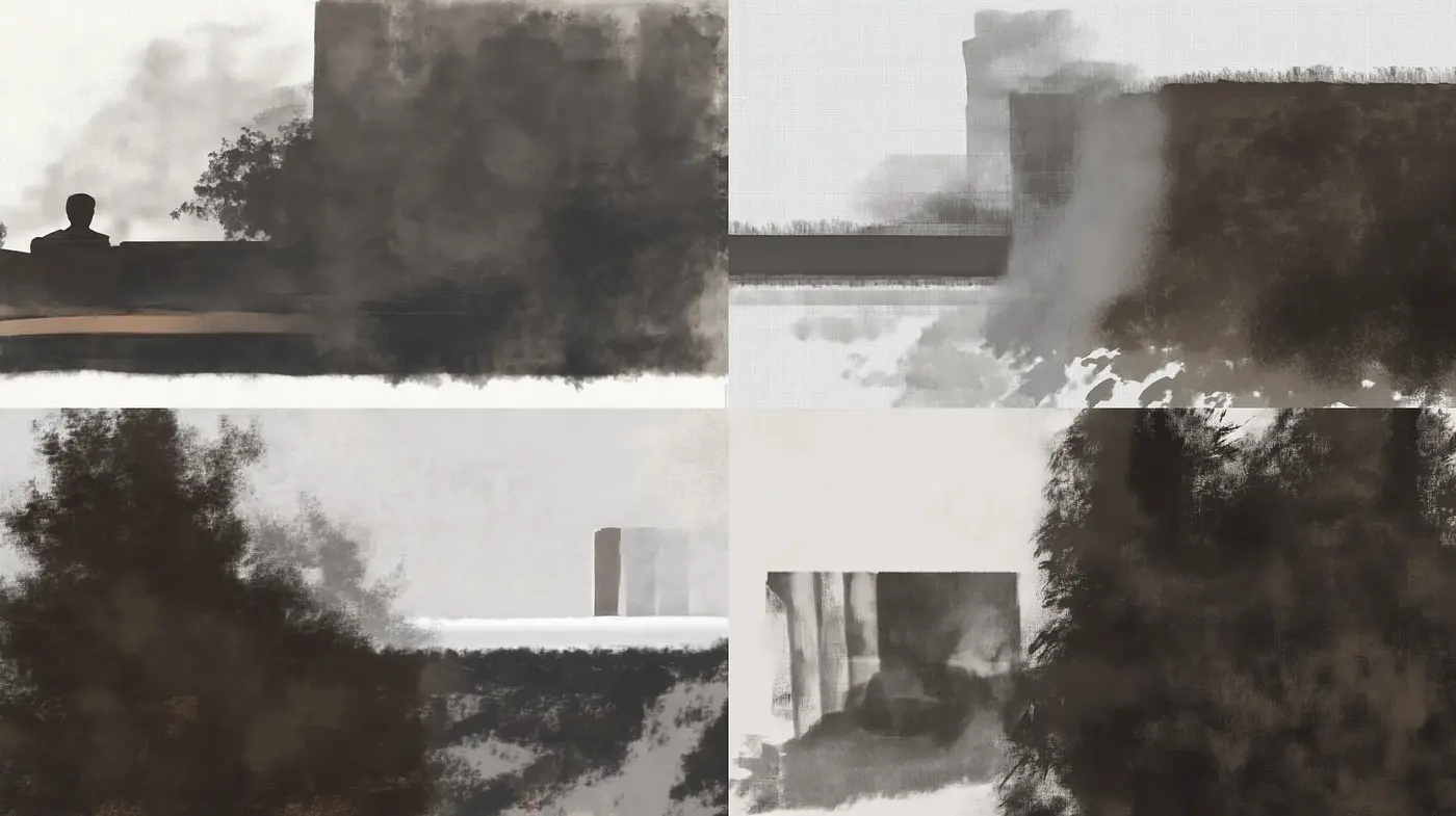 Monochromatic Whispers of Tranquility: A Homage to Serene Simplicity - Midjourney sref style