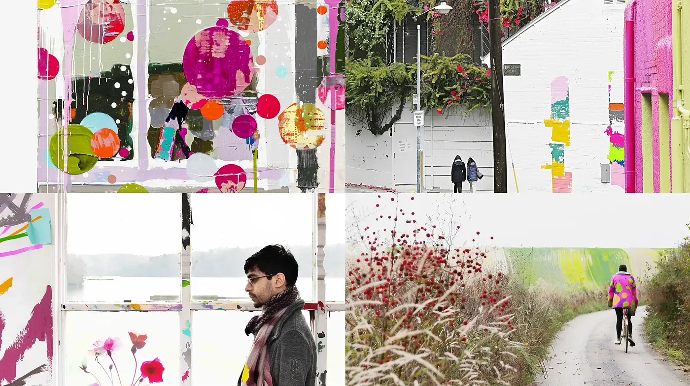 Abstract Expressionist Fusion with Contemporary Urban Photography - Midjourney sref style