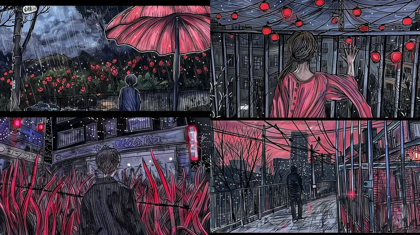 Moody and Textured Visual Storytelling with a Cinematic Flair - Midjourney sref style