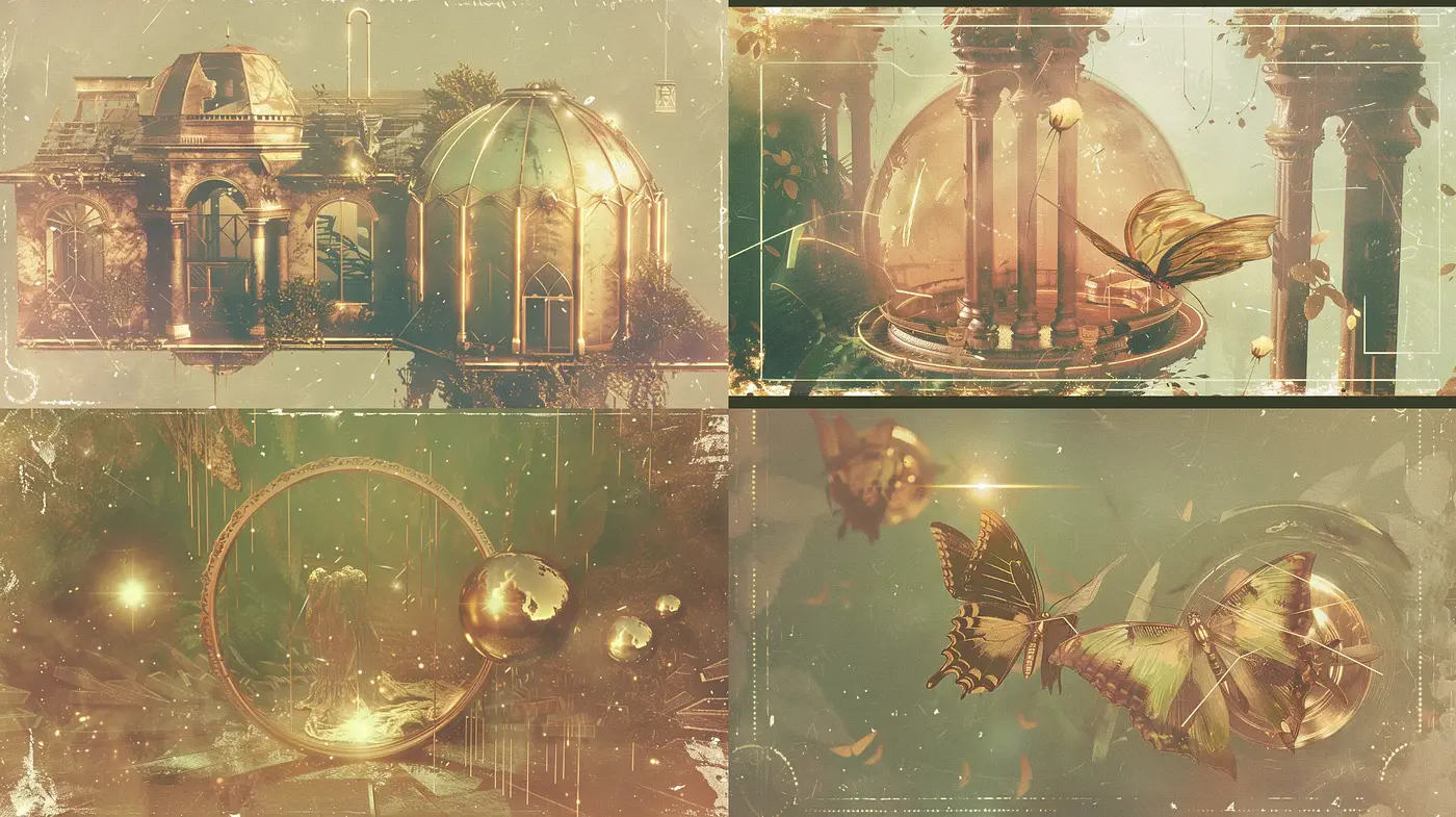 Ethereal Dreamscapes: A Fusion of Neo-Classical Architecture and Surreal Light - Midjourney sref style