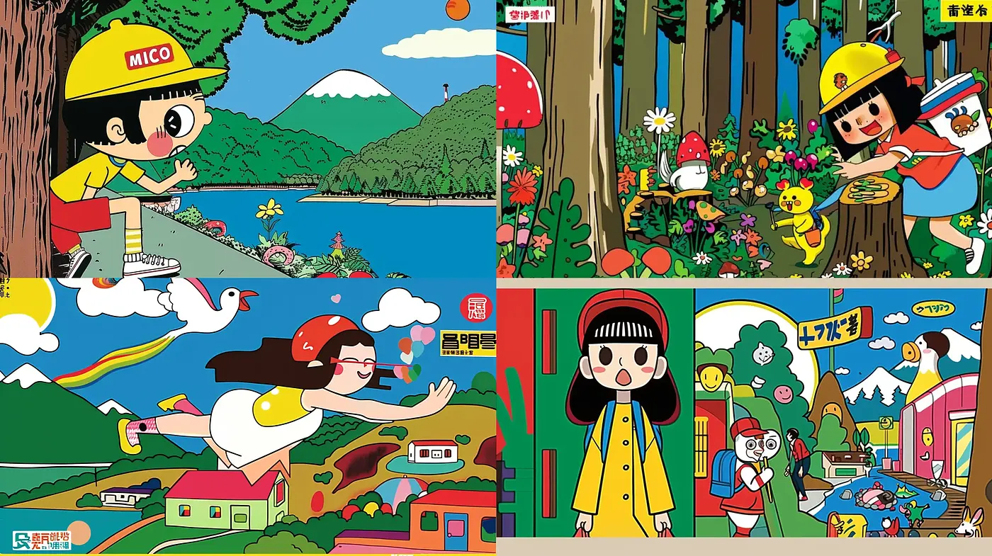 Vibrant Pop-Art and Anime Fusion with Retro Flavor - Midjourney sref style