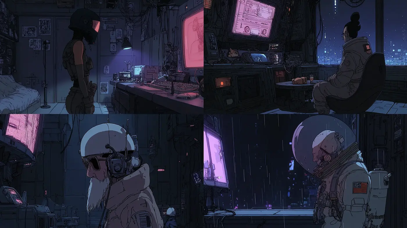 Futuristic Dystopian Aesthetic with Neon Influences - Midjourney sref style