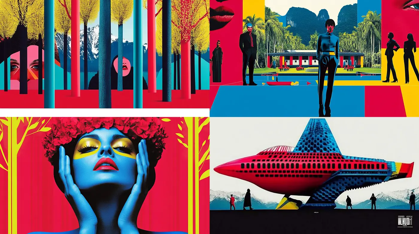 Vibrant Pop Art Fusion with Surrealist Overtones - Midjourney sref style