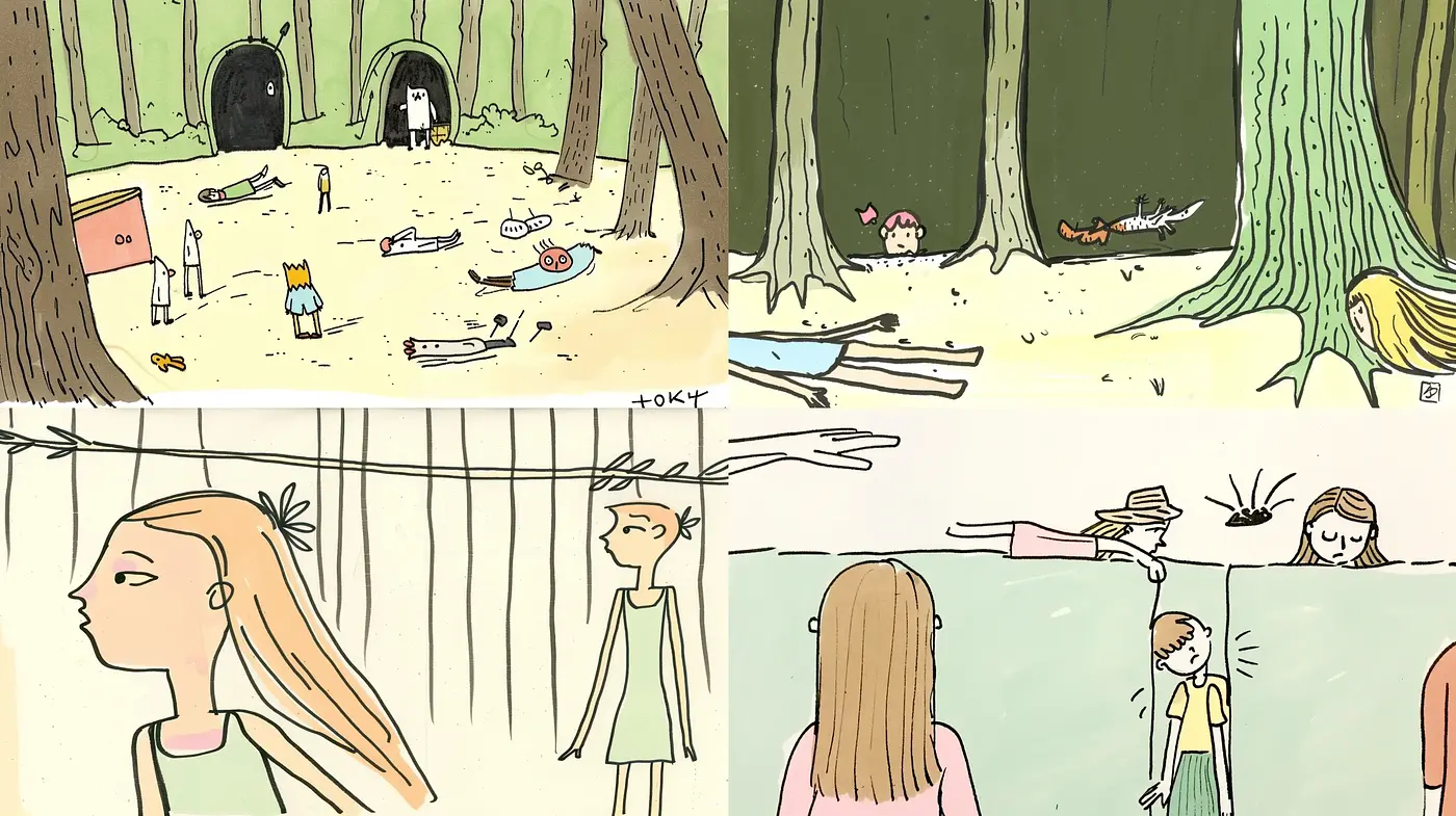 Subdued Storybook Whimsy with Hand-Drawn Aesthetics - Midjourney sref style