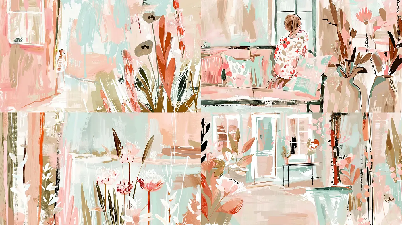 Impressionist Brushwork in Pastel Harmony: A Consistent Meld of Textural Elegance and Soothing Palette - Midjourney sref style